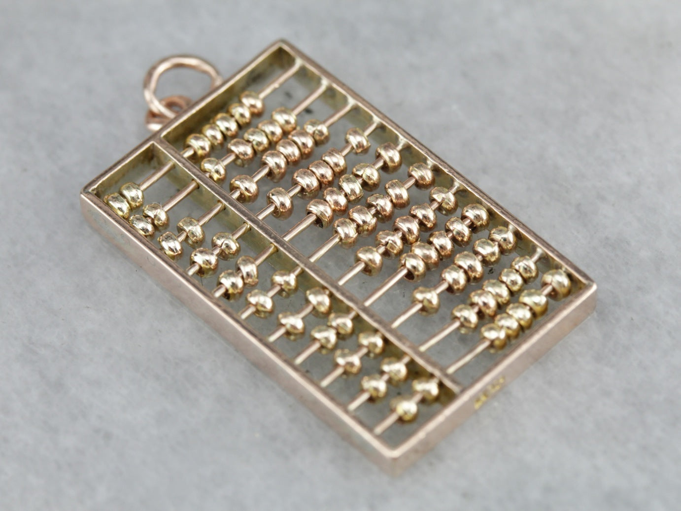 Vintage Rose Gold Abacus Charm Pendant
