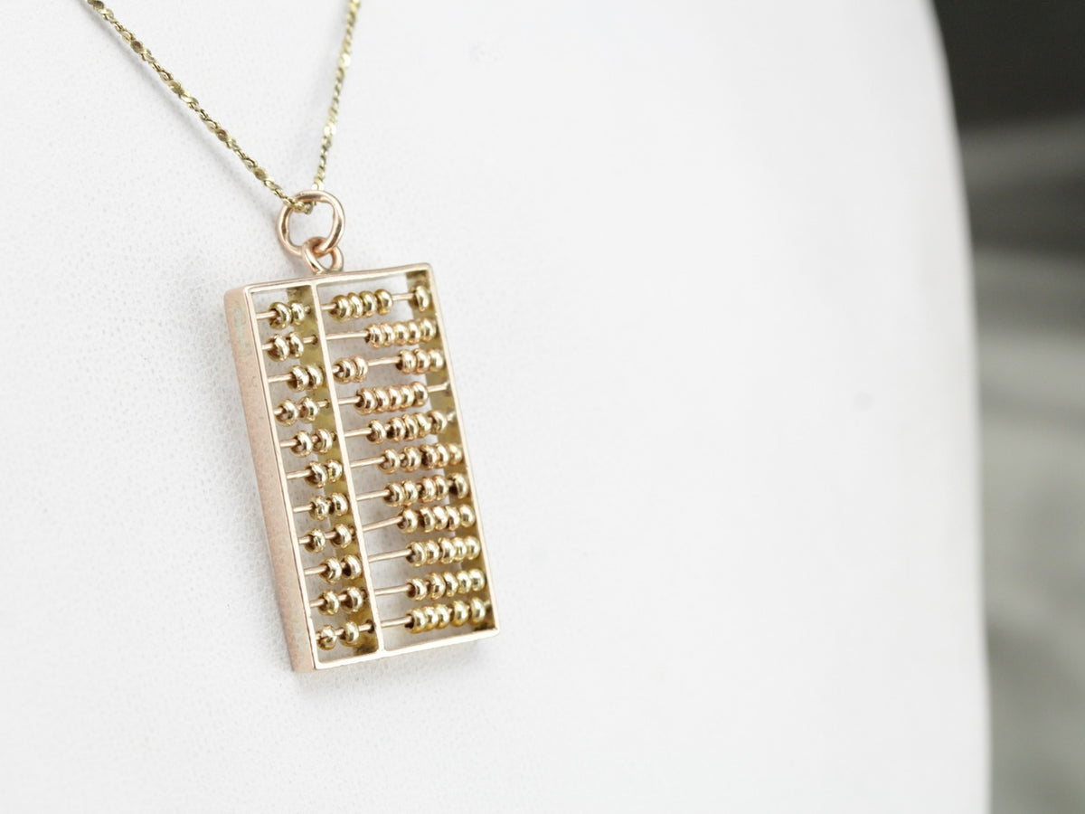 Vintage Rose Gold Abacus Charm Pendant