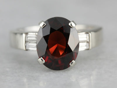 Garnet and Diamond Cocktail Ring