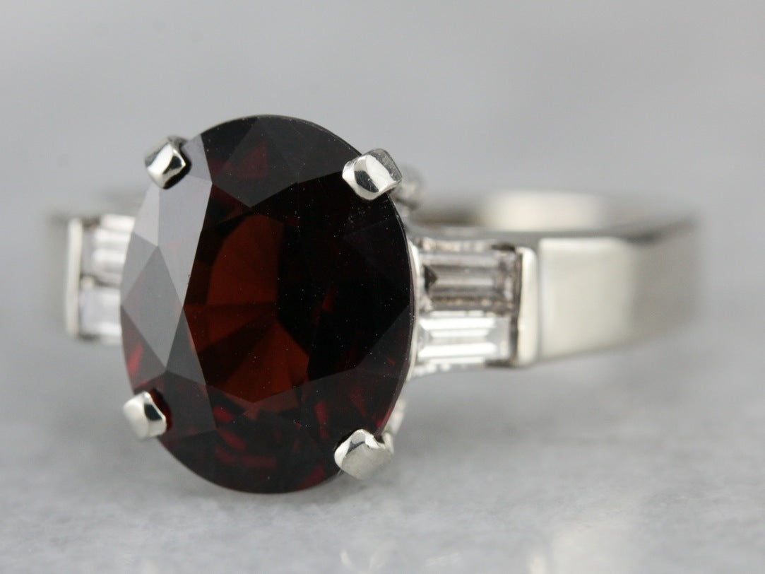 Garnet and Diamond Cocktail Ring