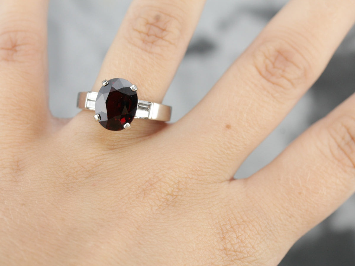 Garnet and Diamond Cocktail Ring