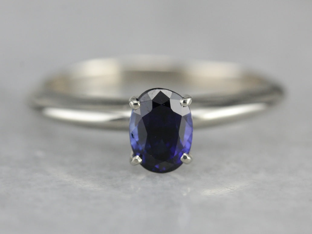 Sapphire Solitaire Engagement Ring