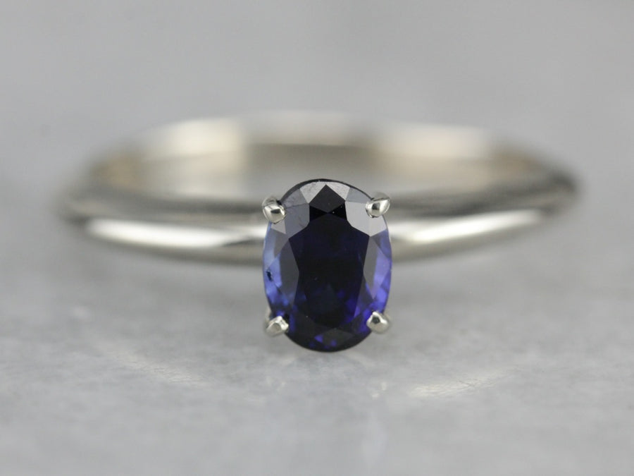 Sapphire Solitaire Engagement Ring