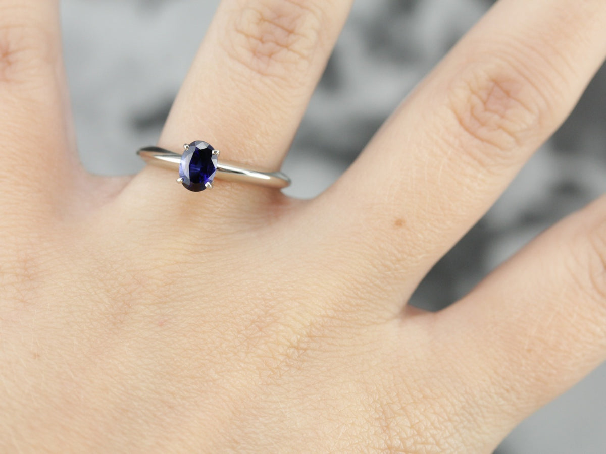 Sapphire Solitaire Engagement Ring