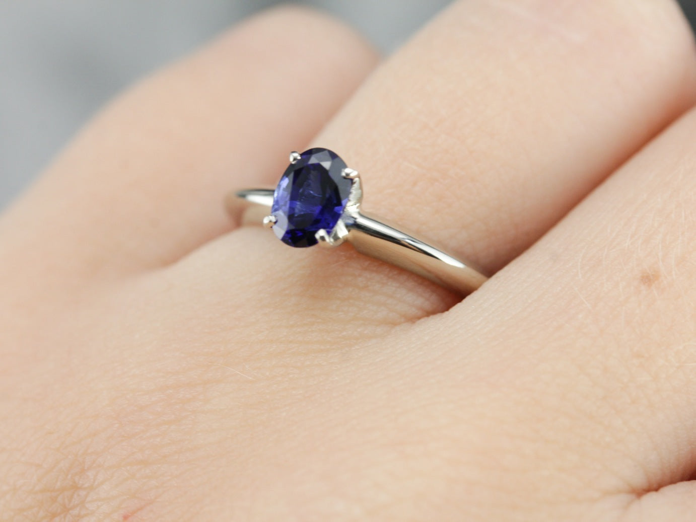 Sapphire Solitaire Engagement Ring