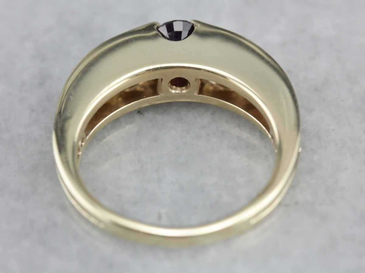 Purple Sapphire Diamond Anniversary Ring