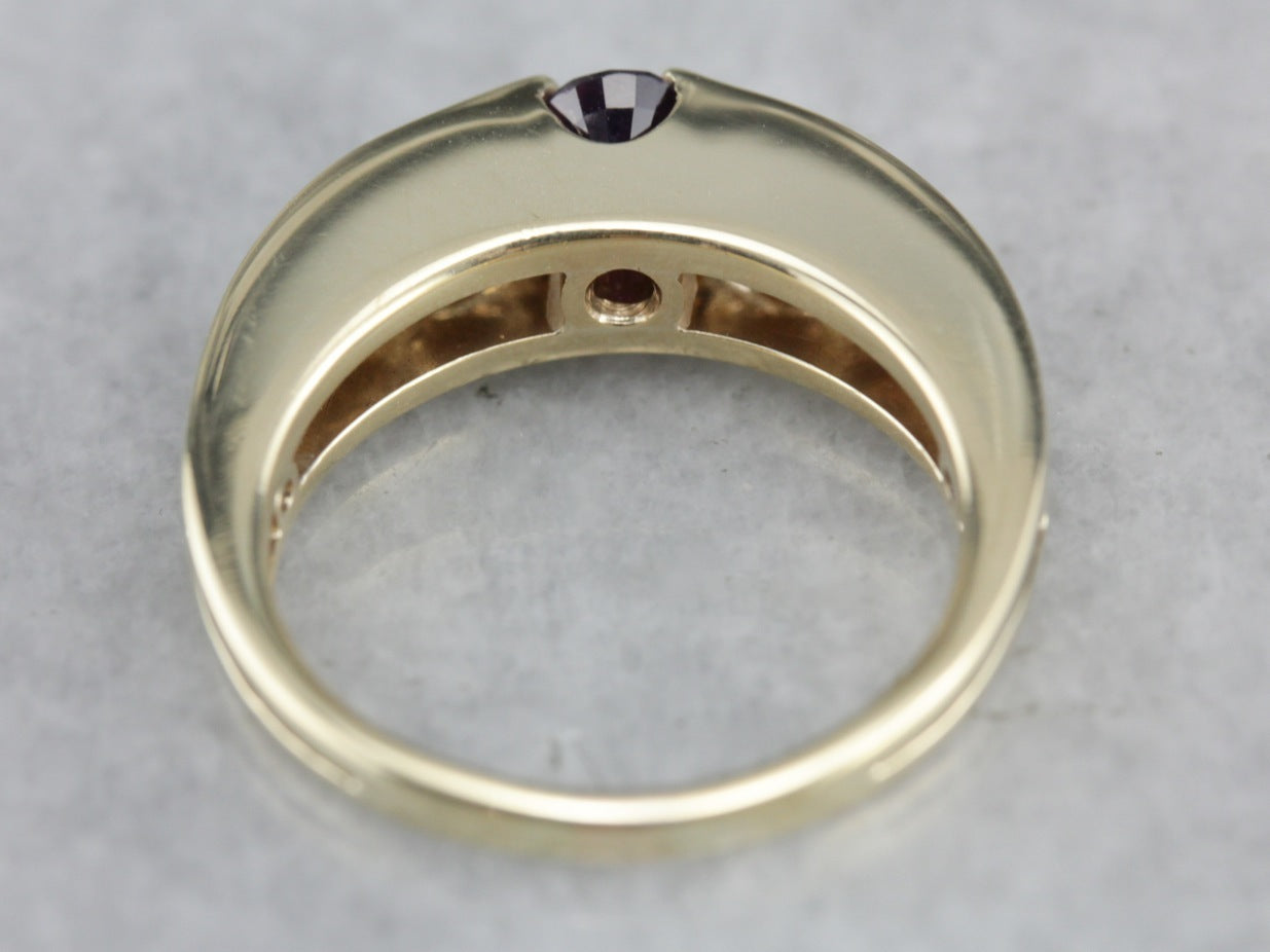 Purple Sapphire Diamond Anniversary Ring