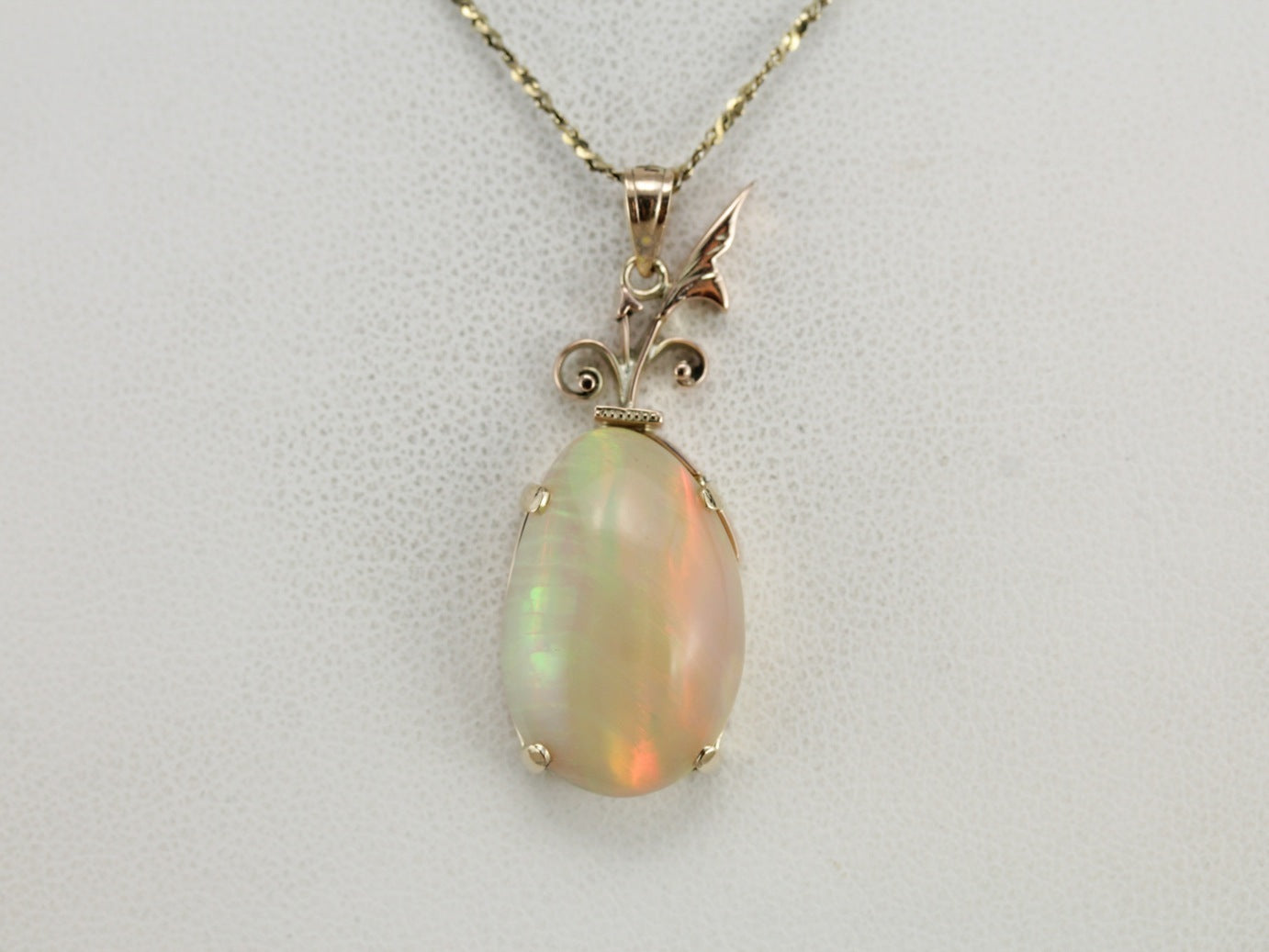 Upcycled Opal and Gold Pendant