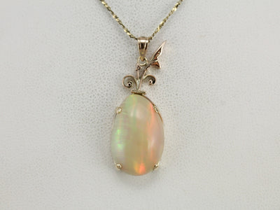 Upcycled Opal and Gold Pendant