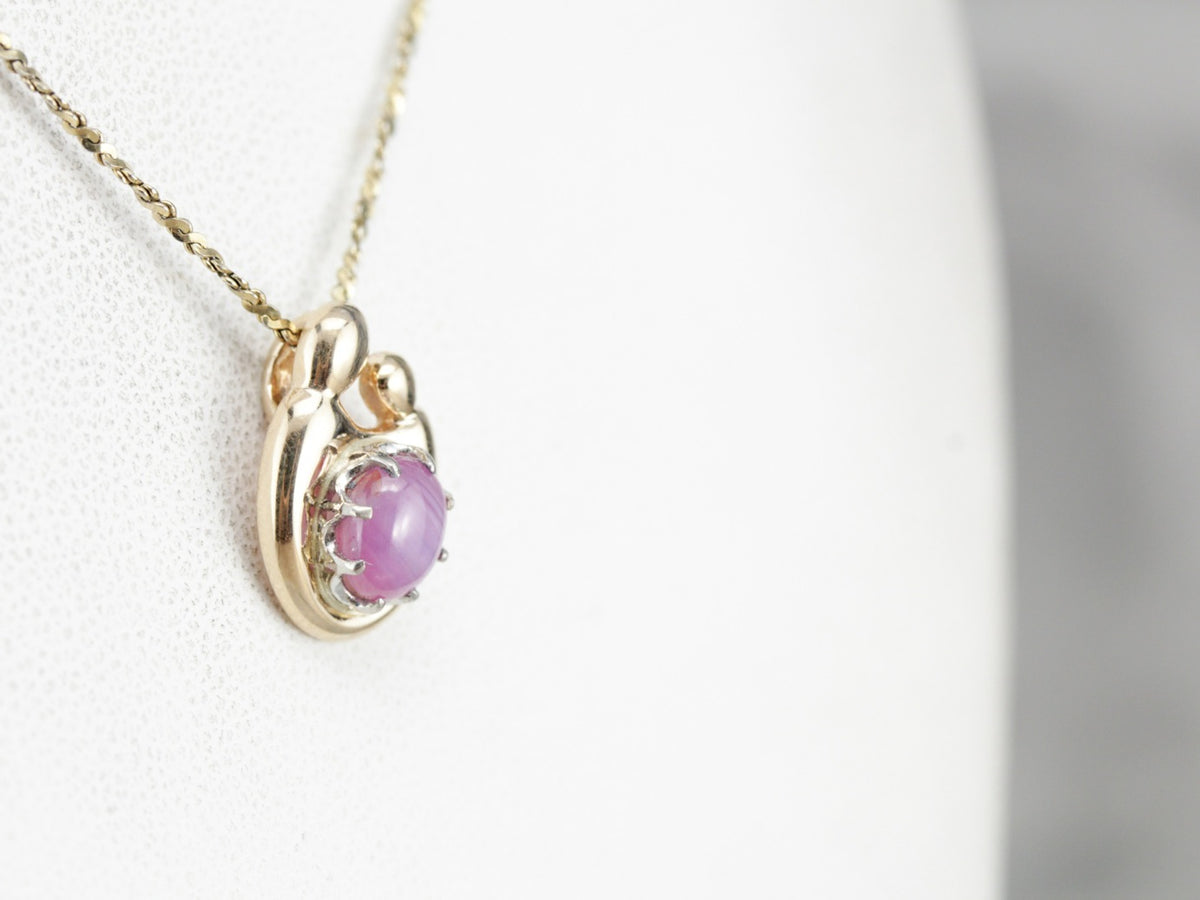 Mother and Child Pink Star Sapphire Pendant