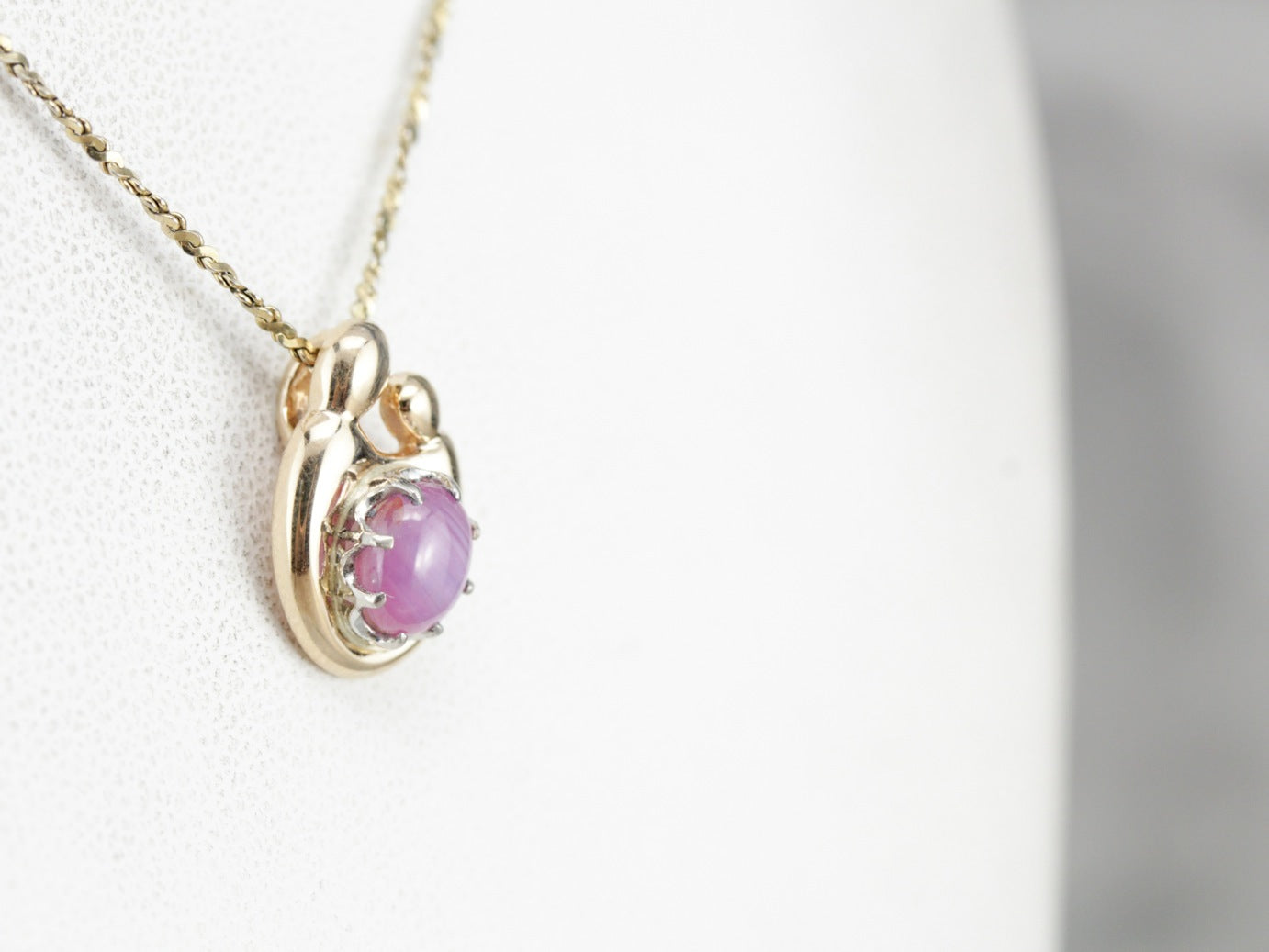 Mother and Child Pink Star Sapphire Pendant