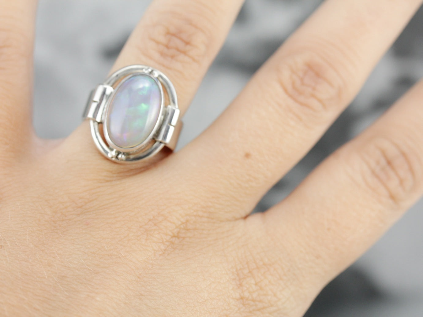 Sterling Silver Opal Ring