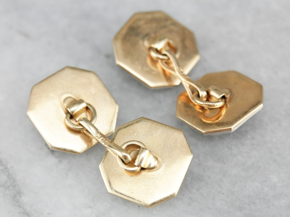 Art Deco Abalone Shell and Pearl Suit Accessory Set