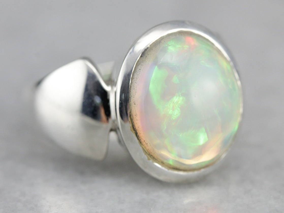 Sterling Silver Ethiopian Opal Ring