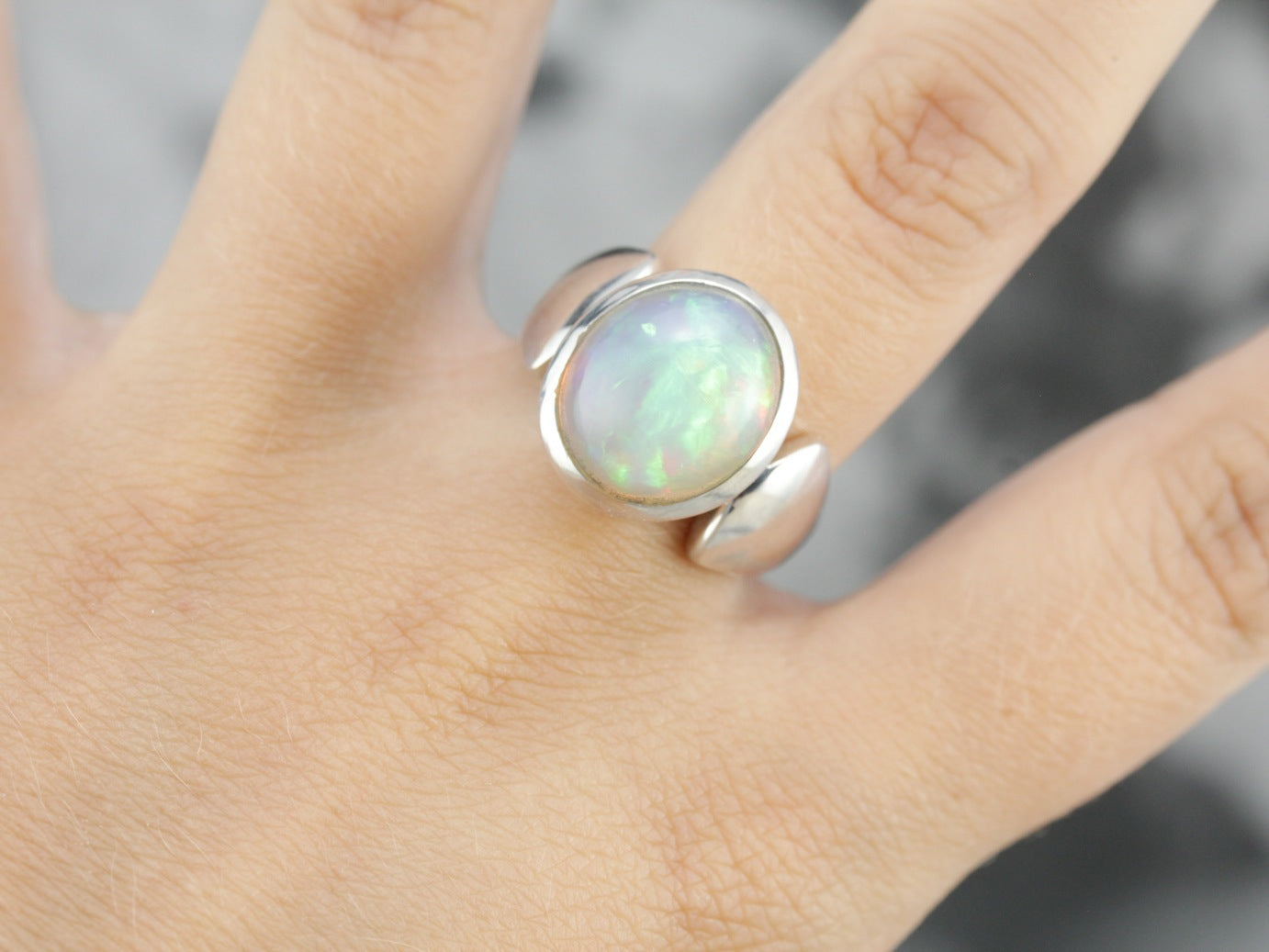 Sterling Silver Ethiopian Opal Ring