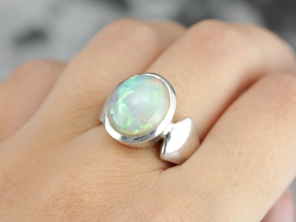 Sterling Silver Ethiopian Opal Ring