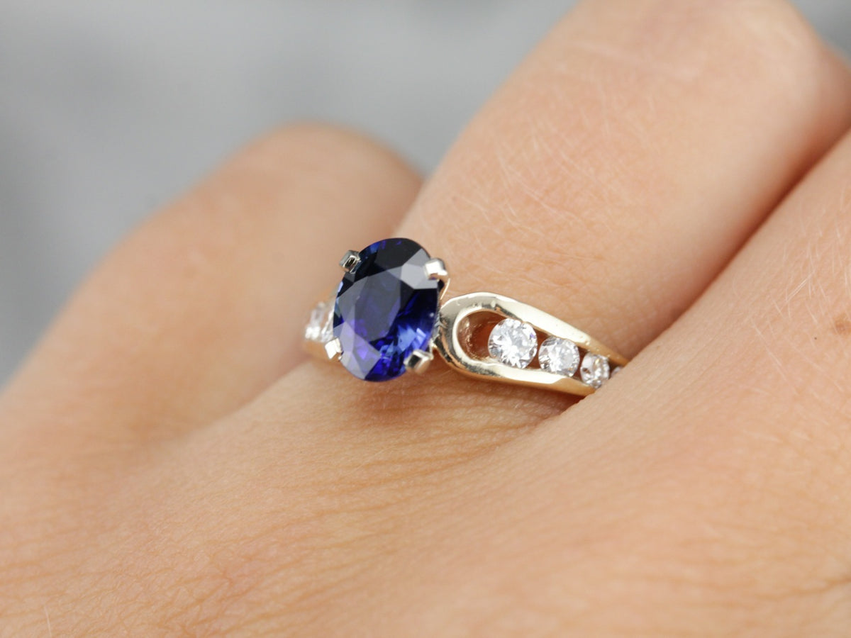 Modern Sapphire Engagement Ring