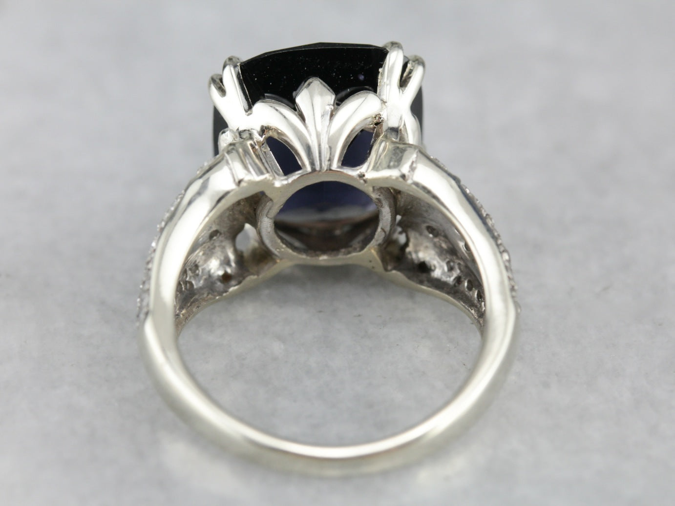 Spinel and Diamond Statement Ring