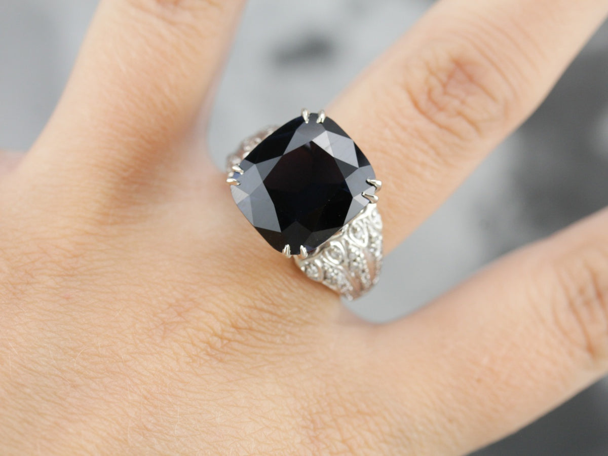 Spinel and Diamond Statement Ring