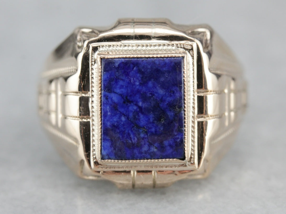 Men's Retro Era Lapis Ring