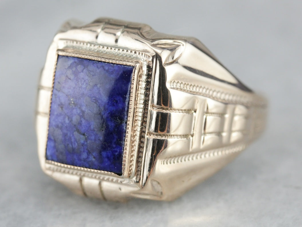 Men's Retro Era Lapis Ring