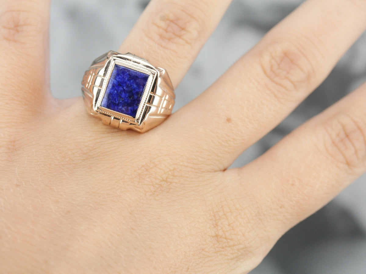 Men's Retro Era Lapis Ring