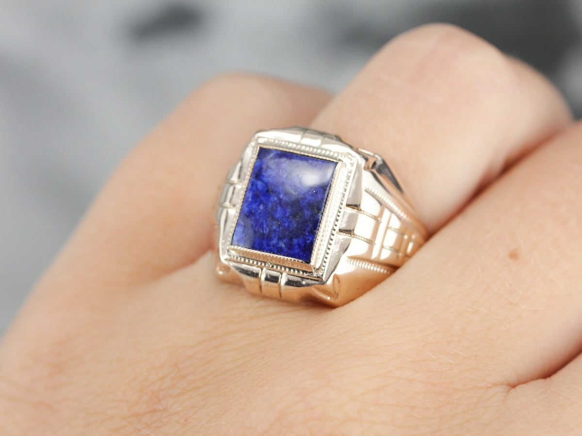 Men's Retro Era Lapis Ring