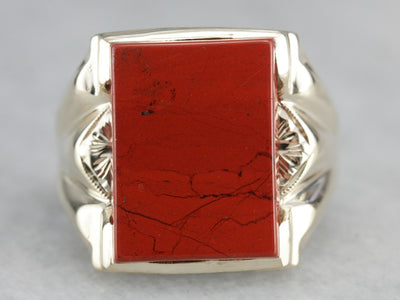 Vintage Red Jasper Men's Ring
