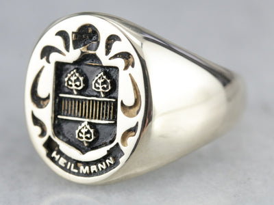 Vintage Heilmann Coat of Arms Signet Ring