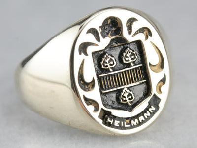 Vintage Heilmann Coat of Arms Signet Ring