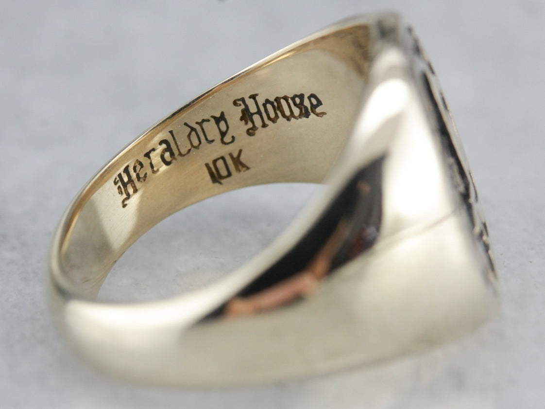 Vintage Heilmann Coat of Arms Signet Ring