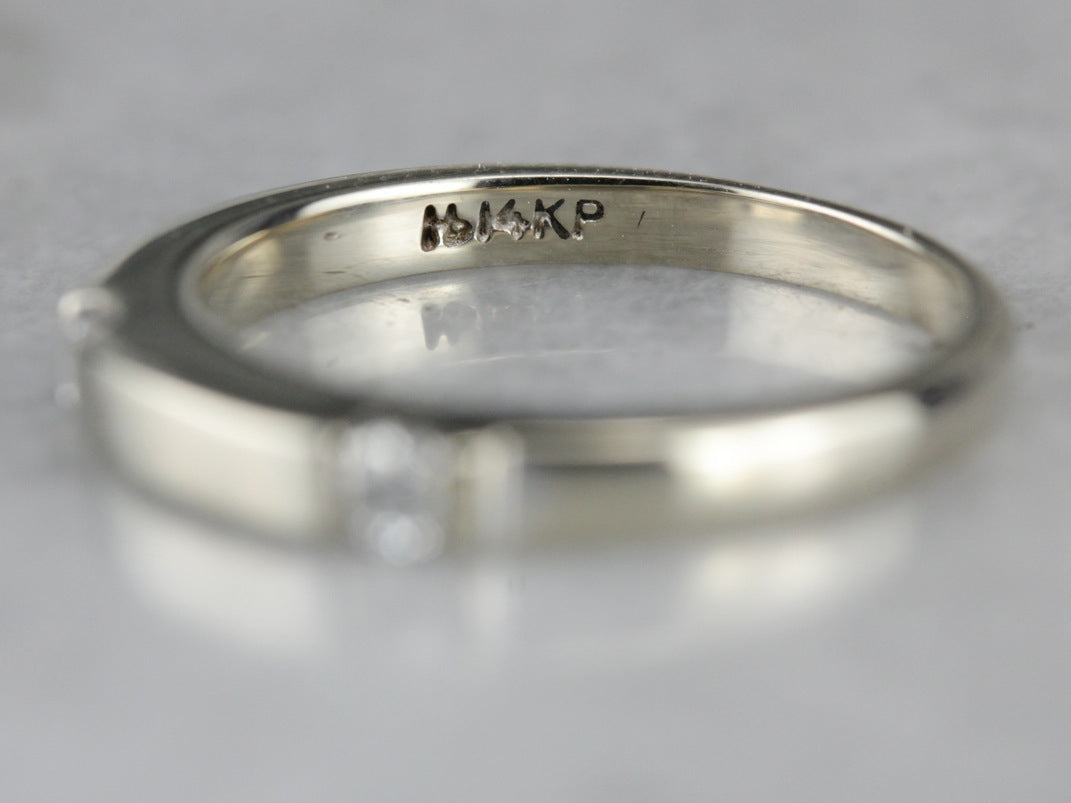 Modern White Gold Diamond Band