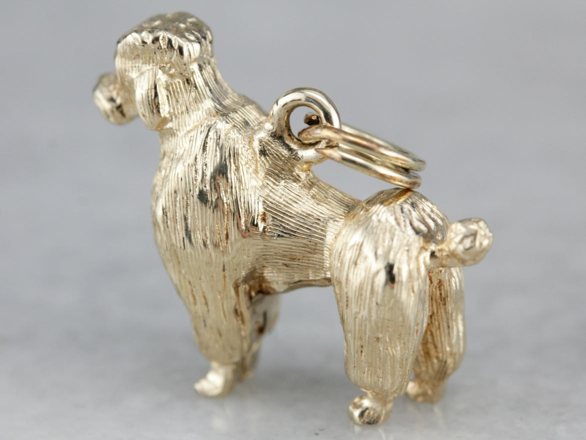 Vintage Poodle Charm with Ruby Details