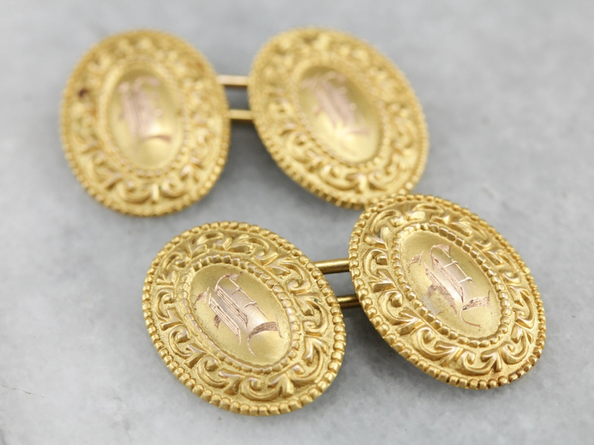 Vintage E Monogrammed Cufflinks