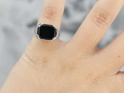 Art Deco Black Onyx Ring