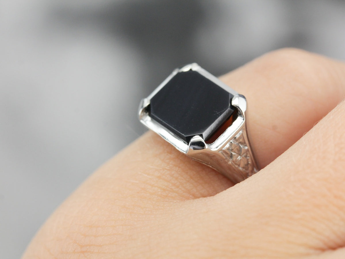 Art Deco Black Onyx Ring