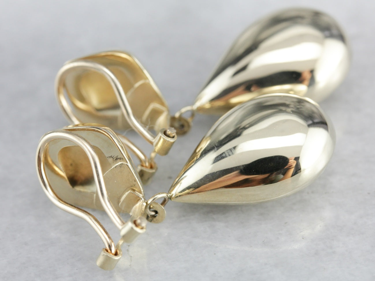 Vintage Clip-on Yellow Gold Drop Earrings