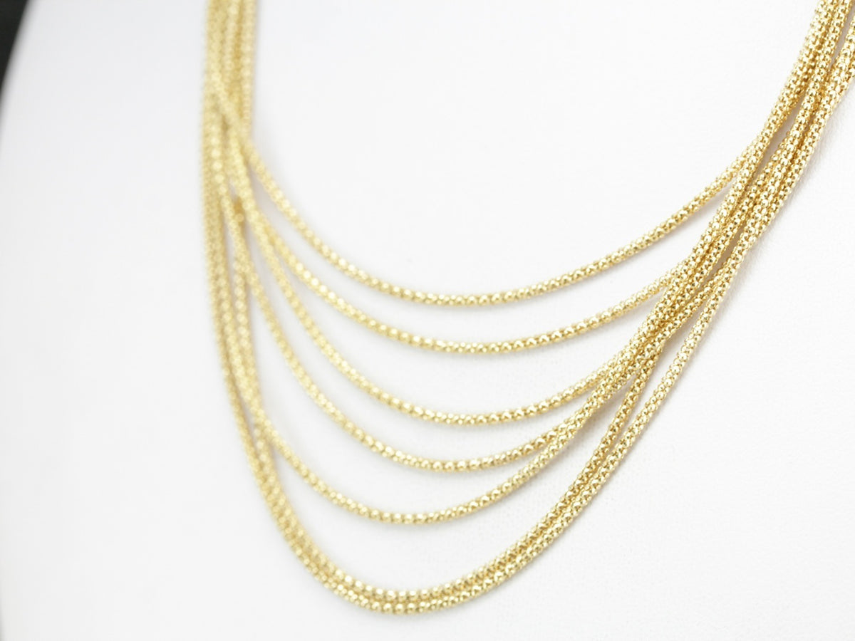 Yellow Gold Multi Strand Necklace