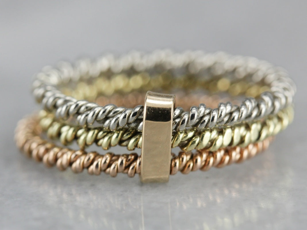 Tri-Color Gold Stacking Band