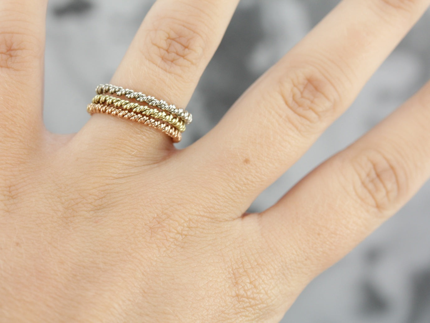 Tri-Color Gold Stacking Band