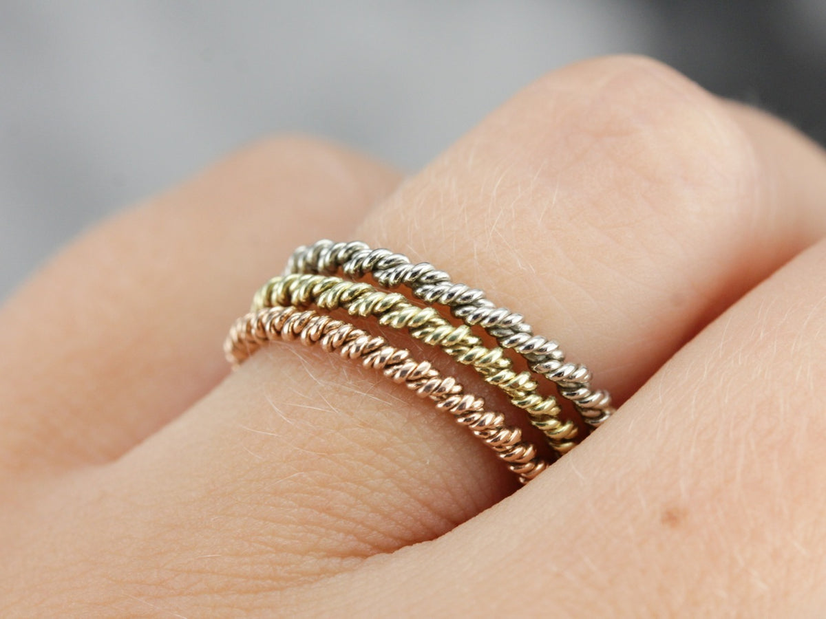 Tri-Color Gold Stacking Band