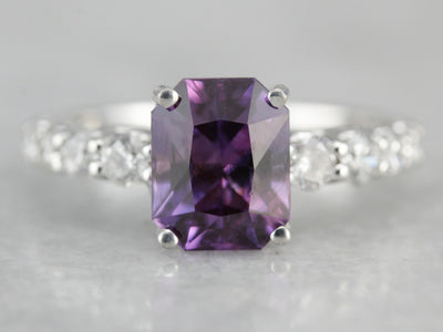 Modern Purple Sapphire Engagement Ring