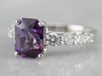 Modern Purple Sapphire Engagement Ring
