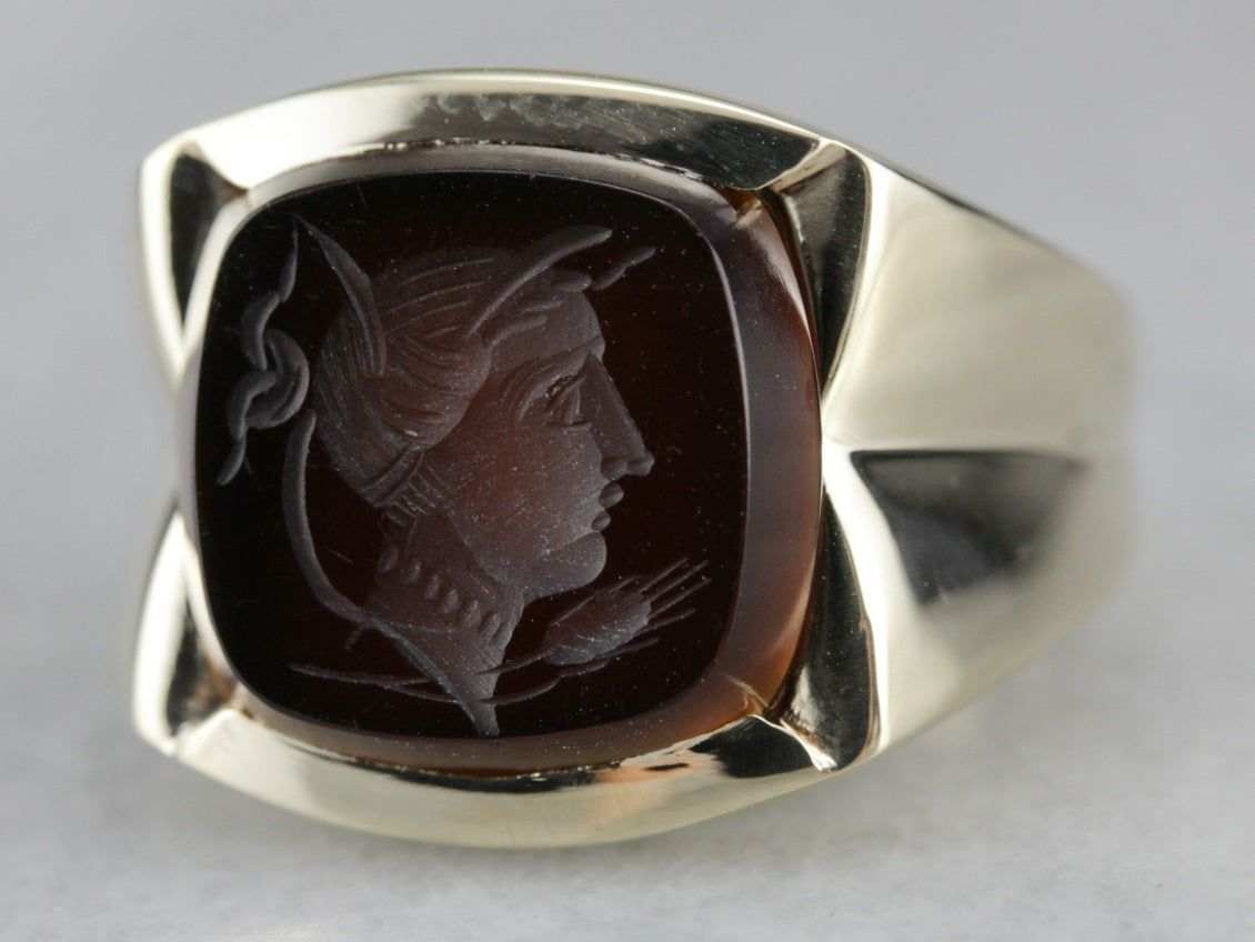 Men's Vintage Sardonyx Intaglio Ring