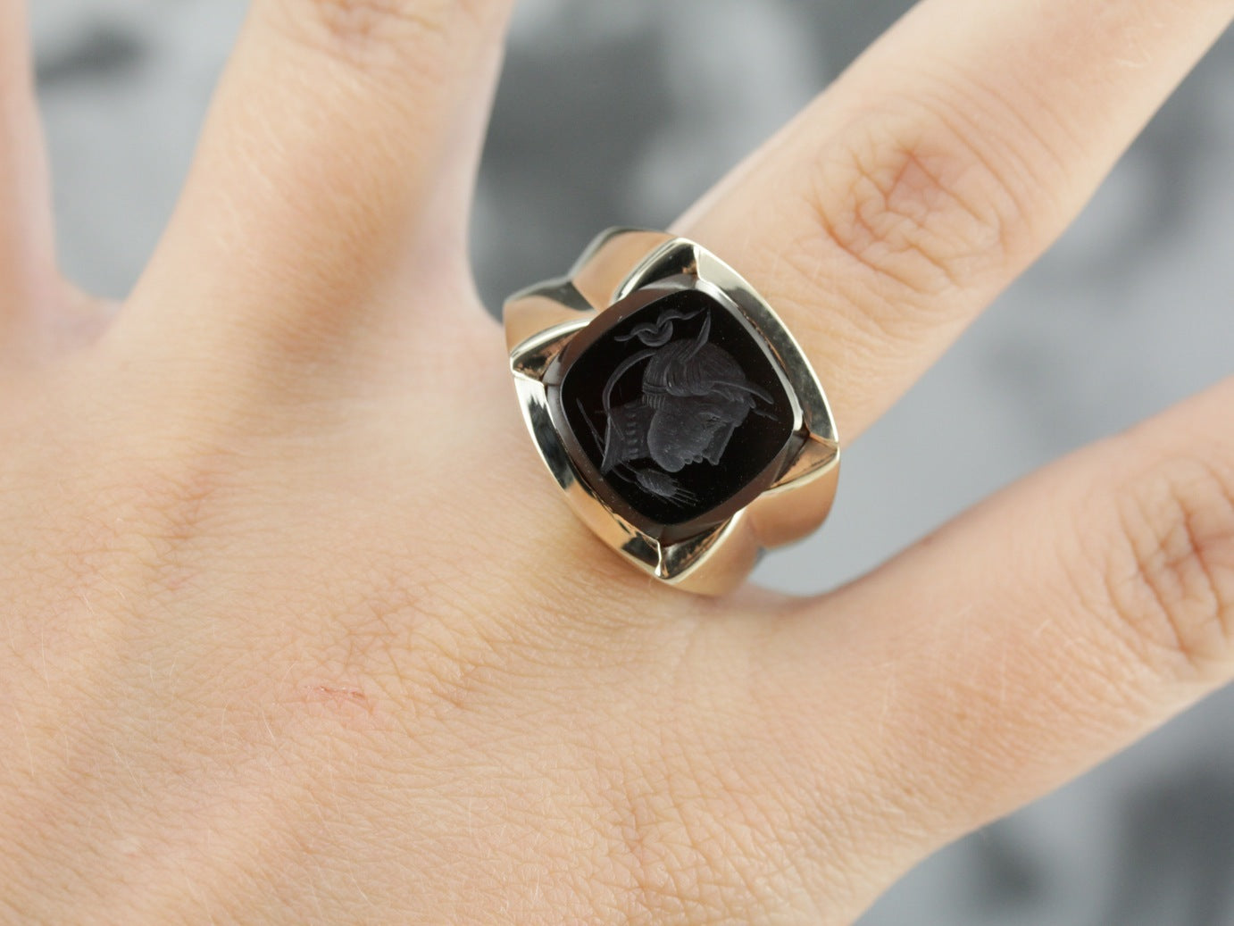 Men's Vintage Sardonyx Intaglio Ring