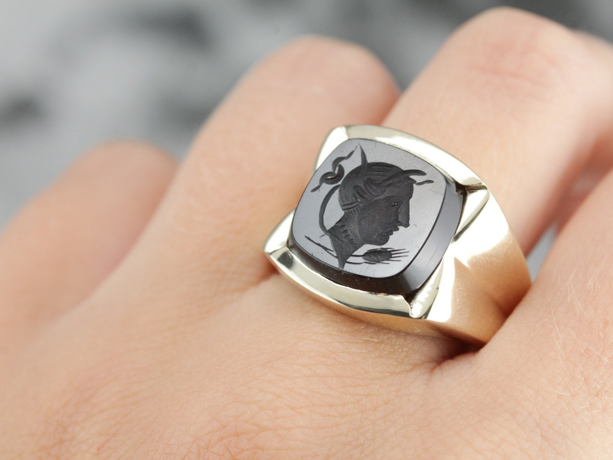 Men's Vintage Sardonyx Intaglio Ring