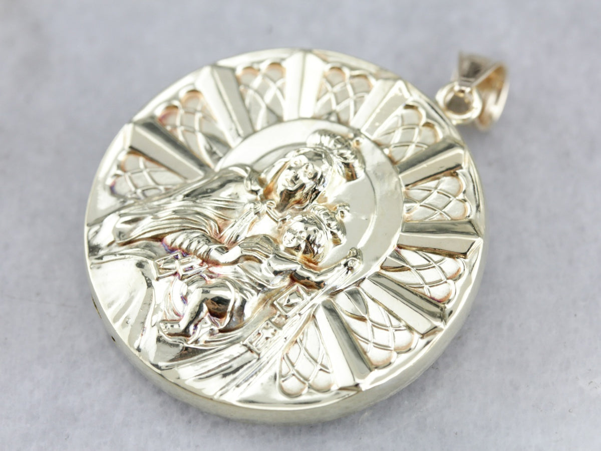 Dual Sided Yellow Gold Religious Pendant