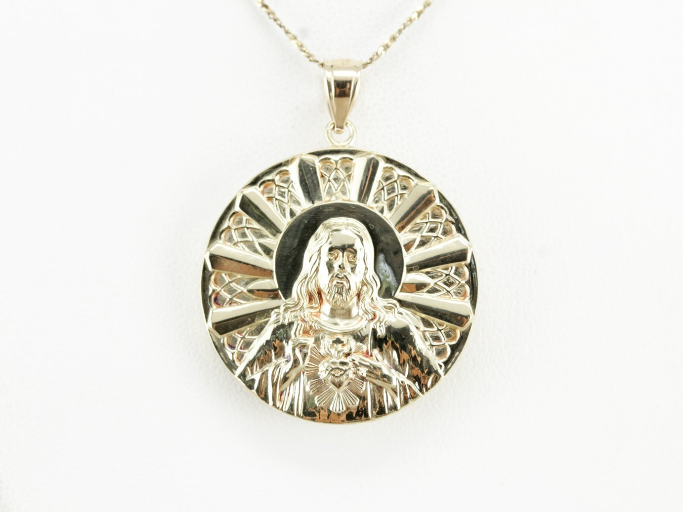 Dual Sided Yellow Gold Religious Pendant