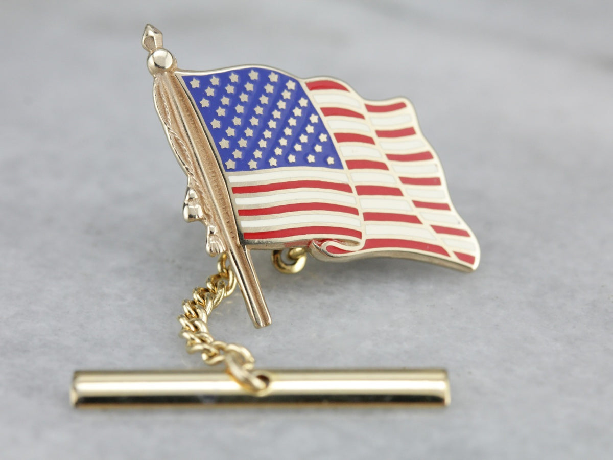 Vintage American Flag Tie Tack