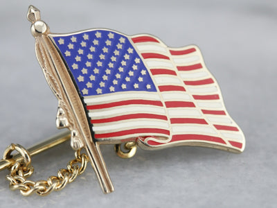 Vintage American Flag Tie Tac